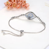 925 Silver Evil Eye Bracelet CZ, Women's Men's Jewelry