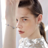 Sterling Silver Evil Eye Hamsa Bracelet Women Men Stone Jewelry