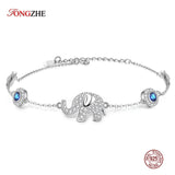 Sterling Silver Evil Eye Hamsa Bracelet Women Men Stone Jewelry