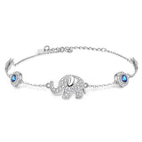 Sterling Silver Evil Eye Hamsa Bracelet Women Men Stone Jewelry