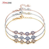 925 Silver Evil Eye Bracelet with Crystal Stone for Women