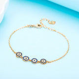 925 Silver Evil Eye Bracelet with Crystal Stone for Women
