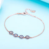925 Silver Evil Eye Bracelet with Crystal Stone for Women