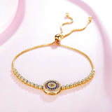 925 Silver Evil Eye CZ Tennis Bracelet Rose Jewelry