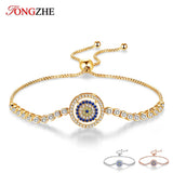 925 Silver Evil Eye CZ Tennis Bracelet Rose Jewelry