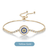 925 Silver Evil Eye CZ Tennis Bracelet Rose Jewelry