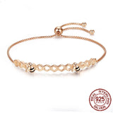 925 Silver Beads Bracelet CZ Heart Honey Bee Bracelet for Couples