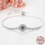 925 Silver Evil Eye Bracelet Lucky CZ Beads Women Gift
