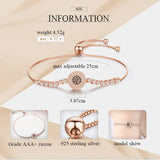 925 Silver Evil Eye Bracelet Lucky CZ Beads Women Gift