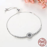 925 Silver Evil Eye Bracelet Lucky CZ Beads Women Gift
