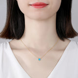 Opal Africa Map Pendant Necklace Women Indian Jewelry Collier