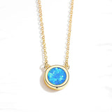 Opal Africa Map Pendant Necklace Women Indian Jewelry Collier