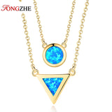 Opal Africa Map Pendant Necklace Women Indian Jewelry Collier