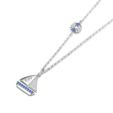 Anchor Boat Sailor Women 925 Sterling Silver Necklace Choker