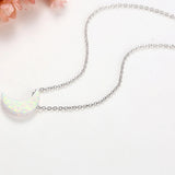 Sparkling Moon Pendant Necklace 925 Sterling Silver Jewelry