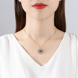 Enamel Evil Eye Necklace 925 Sterling Silver CZ Stone Pendant