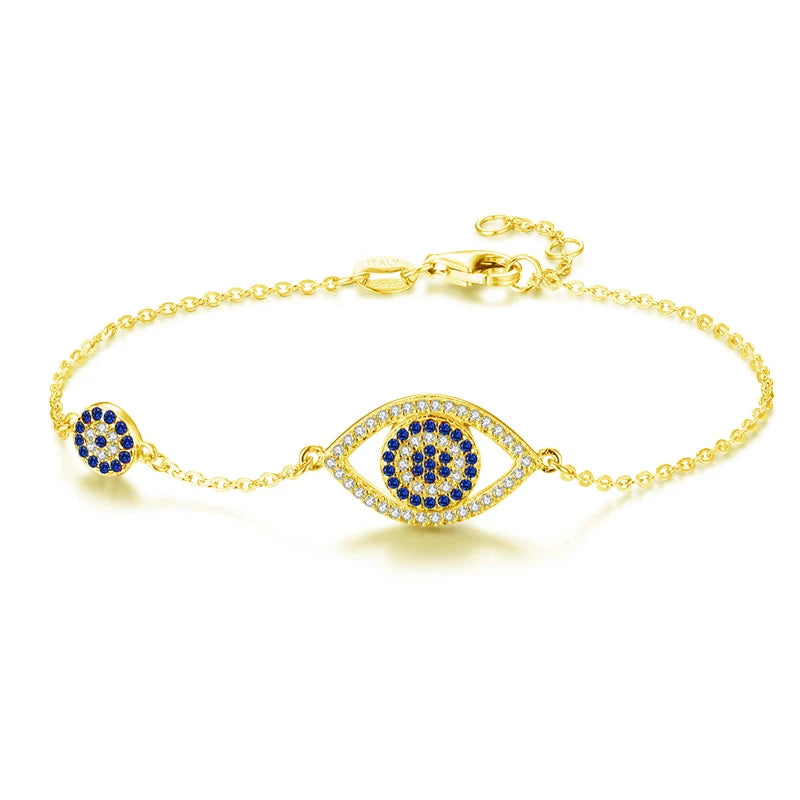 Sterling Silver Evil Eye Bracelet for Women