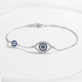 Sterling Silver Evil Eye Bracelet for Women