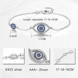 Sterling Silver Evil Eye Bracelet for Women