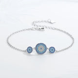 Evil Eye Bracelet 925 Sterling Silver Charm Bracelet For Women