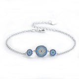 Evil Eye Bracelet 925 Sterling Silver Charm Bracelet For Women