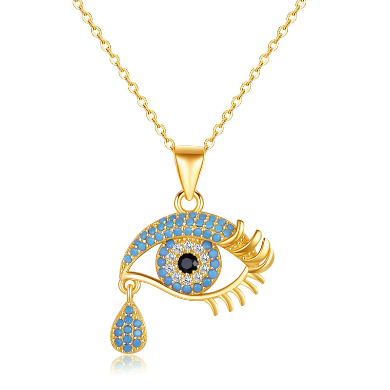 CZ Evil Eye Necklace Enamel Pendant DIY Goth Choker 925 Sterling Silver