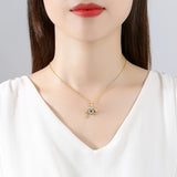 CZ Evil Eye Necklace Enamel Pendant DIY Goth Choker 925 Sterling Silver