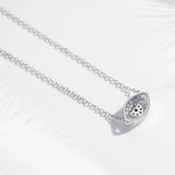 Evil Eyes Pendant 925 Sterling Silver Necklace Crystal Eye Women Girls Jewelry