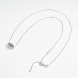 Evil Eyes Pendant 925 Sterling Silver Necklace Crystal Eye Women Girls Jewelry