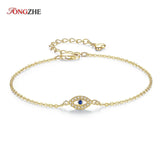 925 Silver Evil Eye Bracelet CZ Lucky Turkey Jewelry for Women