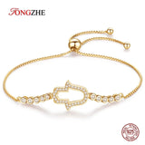 925 Silver Hamsa Hand Bracelet for Women Men