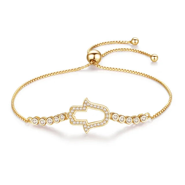 925 Silver Hamsa Hand Bracelet for Women Men