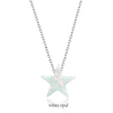 Star Pink Opal Pendant Necklace 925 Sterling Silver