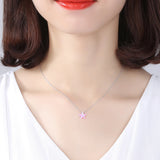 Star Pink Opal Pendant Necklace 925 Sterling Silver
