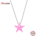 Star Pink Opal Pendant Necklace 925 Sterling Silver