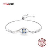 Tennis Bracelet Clear CZ Sterling Silver Charms Bracelet