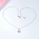 925 Silver Moon & Star Round Pendant Necklaces Wedding Gift