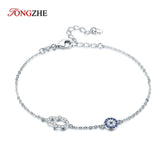 925 Sterling Silver Hamsa Hand Evil Eye Charm Bracelet