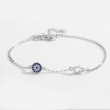 925 Sterling Silver Hamsa Hand Evil Eye Charm Bracelet