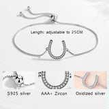 925 Sterling Silver Bracelets Horseshoe Beads Bracelet Ball Wedding Jewelry