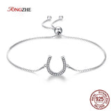 925 Sterling Silver Bracelets Horseshoe Beads Bracelet Ball Wedding Jewelry