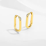 Geometric 925 Sterling Silver Huggie Earrings Punk Chain Circle Jewelry