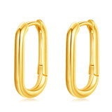 Geometric 925 Sterling Silver Huggie Earrings Punk Chain Circle Jewelry
