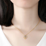 925 Sterling Silver Hamsa Hand Pendant Fatima Hand Necklace Women Choker