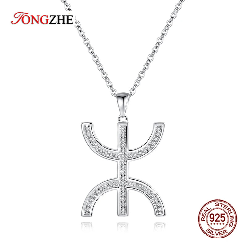 CZ AZA 925 Sterling Silver Pendant Necklace Man Chain Necklaces