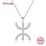 CZ AZA 925 Sterling Silver Pendant Necklace Man Chain Necklaces