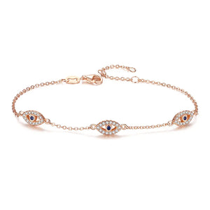 Evil Eye 925 Silver Bracelet CZ Bangle Gift