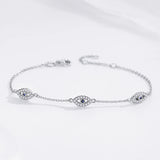 Evil Eye 925 Silver Bracelet CZ Bangle Gift