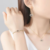 Evil Eye Silver Drop Earrings Blue Stone Yellow Women Jewelry