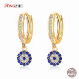 Evil Eye Earring 925 Sterling Silver Drop Earrings CZ Wedding Jewelry